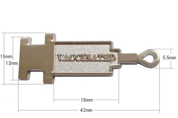 注射器型 ピンバッチ ハンドメイド素材 エポキシ樹脂粘土 レジン ペンダントフレーム 素材 chusha-s-pin 2枚目の画像