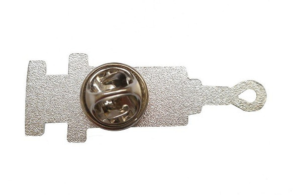 注射器型 ピンバッチ ハンドメイド素材 エポキシ樹脂粘土 レジン ペンダントフレーム 素材 chusha-s-pin 3枚目の画像