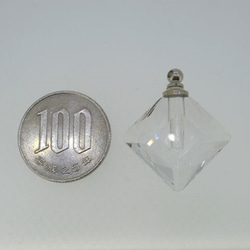 香水 ネックレス アロマ ペンダント ネックレス ガラス容器 香水瓶 0.1cc デコ 素材 ヒシ型 ko-hisi 2枚目の画像