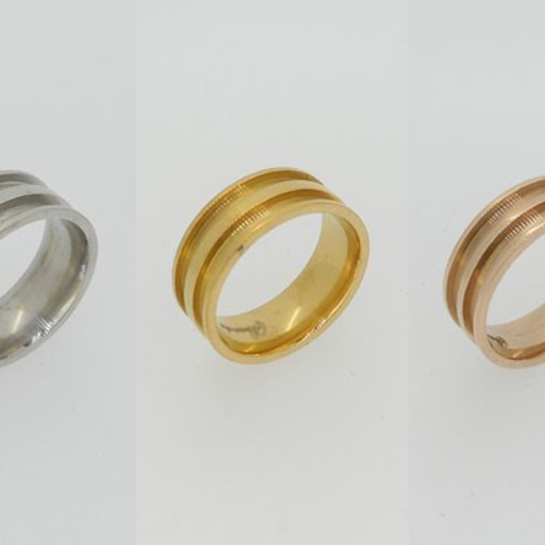 2溝 幅7mm 内径14.5mm(約5号) 指輪 リング ステンレス304