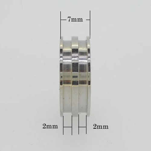 2溝 幅7mm 内径17mm(約13号) 指輪 リング 316Lサージカルステンレス 