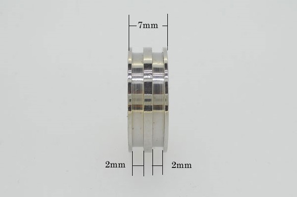 2溝 幅7mm 内径17mm(約13号) 指輪 リング 316Lサージカルステンレス 