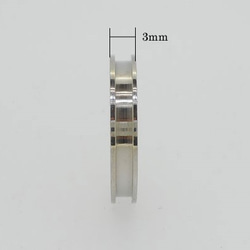 ハンドメイド素材 パーツ ステンレス304  ピンクゴールド　指輪(リング）幅3mm 内径14mm(4号) 1溝 2枚目の画像
