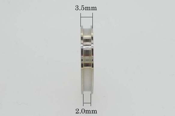 ハンドメイド素材 316Lサージカルステンレス ステンレスカラー 指輪(リング） 幅3.5mm 内径19mm(19号) 1枚目の画像