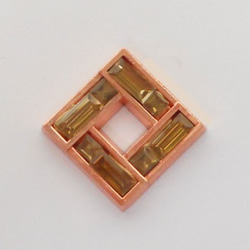 SHAREKI エポキシ樹脂粘土  スクエア（四角形）ピアス １セット  ピンクゴールド  squ-pi-p 2枚目の画像