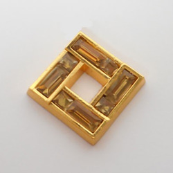 SHAREKI エポキシ樹脂粘土  スクエア（四角形）ペンダントフレーム  ゴールド  squ-pen2-g 2枚目の画像
