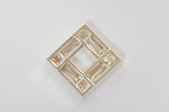 SHAREKI エポキシ樹脂粘土  スクエア（四角形）ブレスレットパーツ  シルバー  squ-bs-s 2枚目の画像