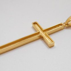 SHAREKI ハンドメイド素材 パーツ クロス（十字架）ペンダントフレーム ゴールド st-pen-21g 2枚目の画像