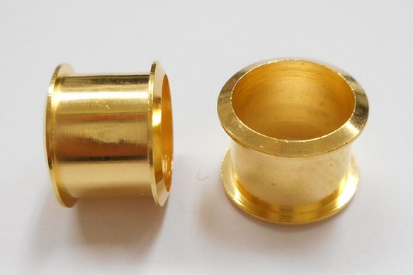 SHAREKI 樹脂粘土 クレイデコ チャーム芯 (ロンデル） 円柱 （ゴールド） 6個入り b-27g 1枚目の画像