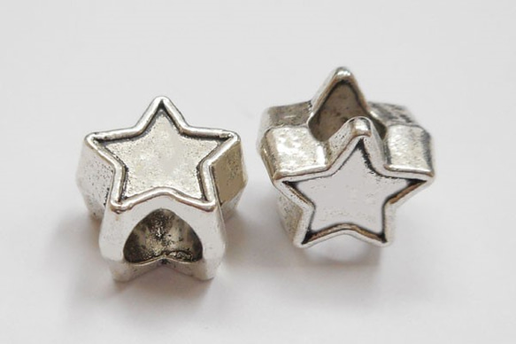 SHAREKI 樹脂粘土 クレイデコ チャーム芯 (ロンデル） 星 （シルバー） 3個入り b-28s 1枚目の画像