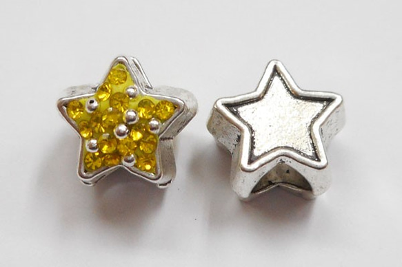 SHAREKI 樹脂粘土 クレイデコ チャーム芯 (ロンデル） 星 （シルバー） 3個入り b-28s 2枚目の画像