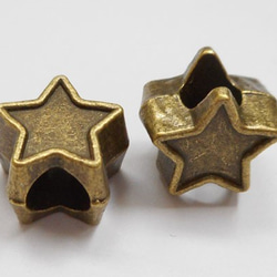 SHAREKI 樹脂粘土 クレイデコ チャーム芯 (ロンデル） 星 （ブロンズ） 3個入り b-28s 1枚目の画像