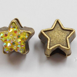 SHAREKI 樹脂粘土 クレイデコ チャーム芯 (ロンデル） 星 （ブロンズ） 3個入り b-28s 2枚目の画像