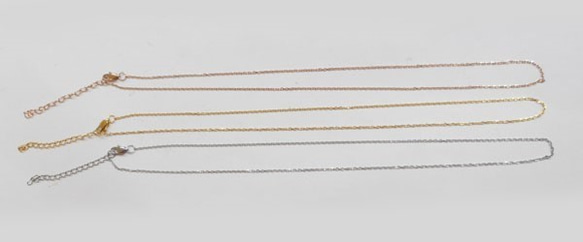 ネックレス チェーン ピンクゴールド 約45cm 幅1.2mm 316Lサージカルステンレス st-ne-c9-p 3枚目の画像