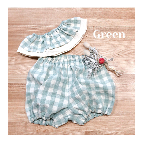 まんまるスタイ&カボチャパンツ(モノクロチェック)