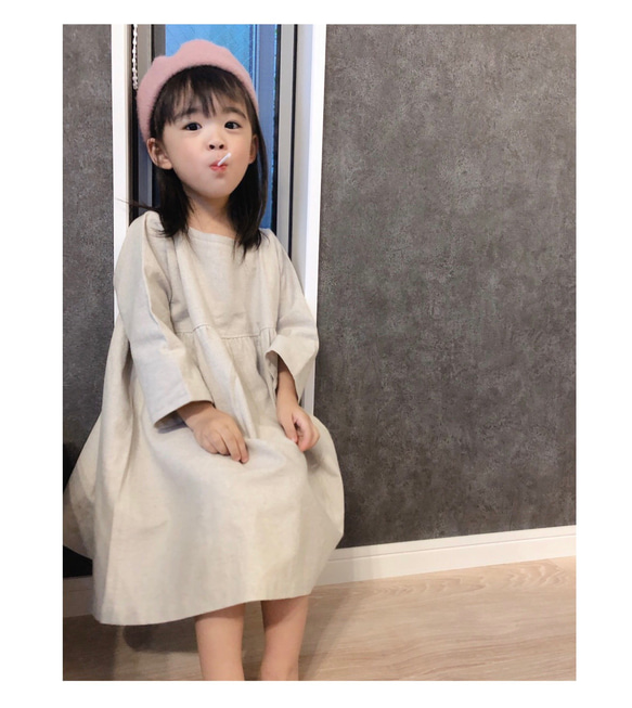 送料無料＊ワンピース　女の子　ベビー服　80-110 コットンリネン 6枚目の画像