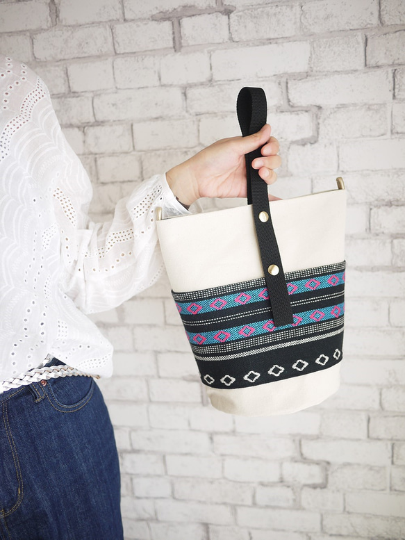 帆布桶包/桶包（nativeborderblue） 第1張的照片