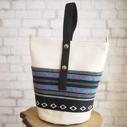 帆布桶包/桶包（nativeborderblue） 第5張的照片