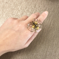 【受注制作】petit bouquet ring♦︎アンティークゴールド 1枚目の画像