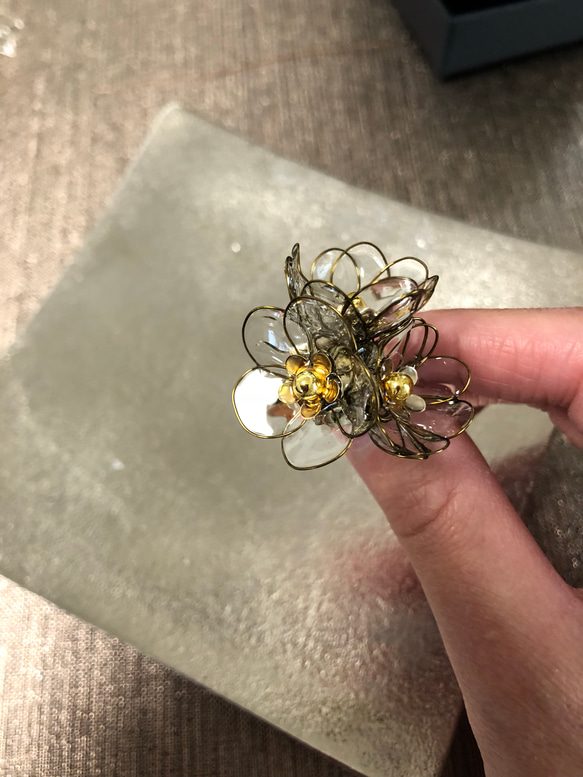 【受注制作】petit bouquet ring♦︎アンティークゴールド 2枚目の画像