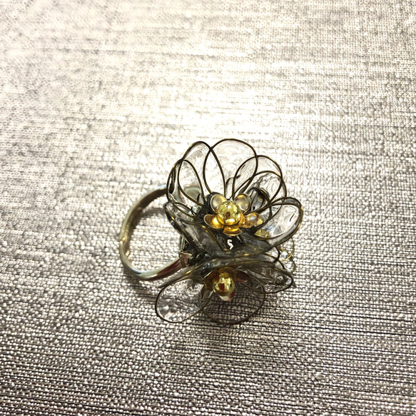 【受注制作】petit bouquet ring♦︎アンティークゴールド 3枚目の画像