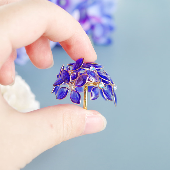 きらめく紫陽花のポニーフック(ゴールド) 6枚目の画像