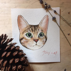 Pet Portrait 寵物肖像/寵物畫/15cmx15cm/可含框 第2張的照片