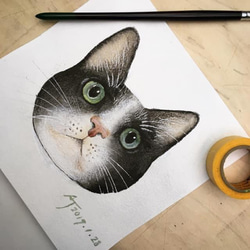 Pet Portrait 寵物肖像/寵物畫/15cmx15cm/可含框 第4張的照片