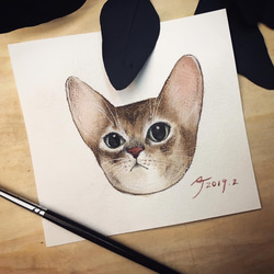 Pet Portrait 寵物肖像/寵物畫/15cmx15cm/可含框 第5張的照片