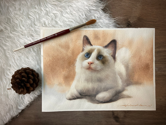 Pet Portrait 單隻寵物肖像/寵物畫/15cmx15cm/19.5cmx27.5cm/可含框 第2張的照片