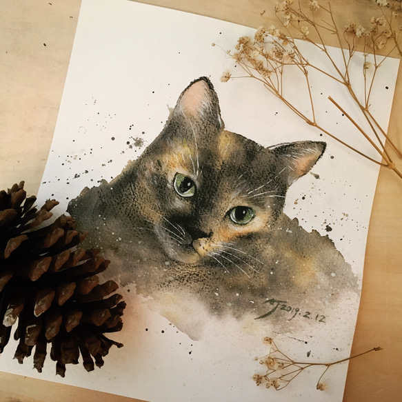 Pet Portrait 單隻寵物肖像/寵物畫/15cmx15cm/19.5cmx27.5cm/可含框 第7張的照片