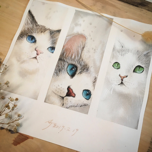 Pet Portrait 兩隻寵物肖像/寵物畫/15cmx15cm/19.5cmx27.5cm/可含框 第5張的照片