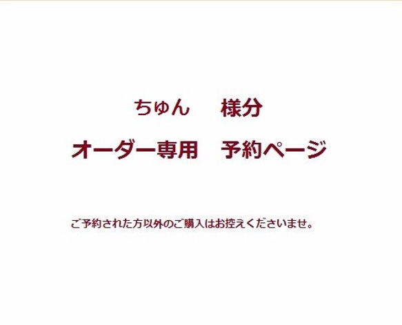 ちゅん様分　オーダー専用予約ページ 1枚目の画像