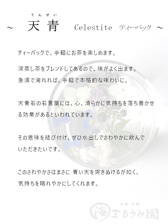 *天青* てんせい　深蒸し煎茶 ティーパック　5g×10個入 お茶【静岡県産】 4枚目の画像