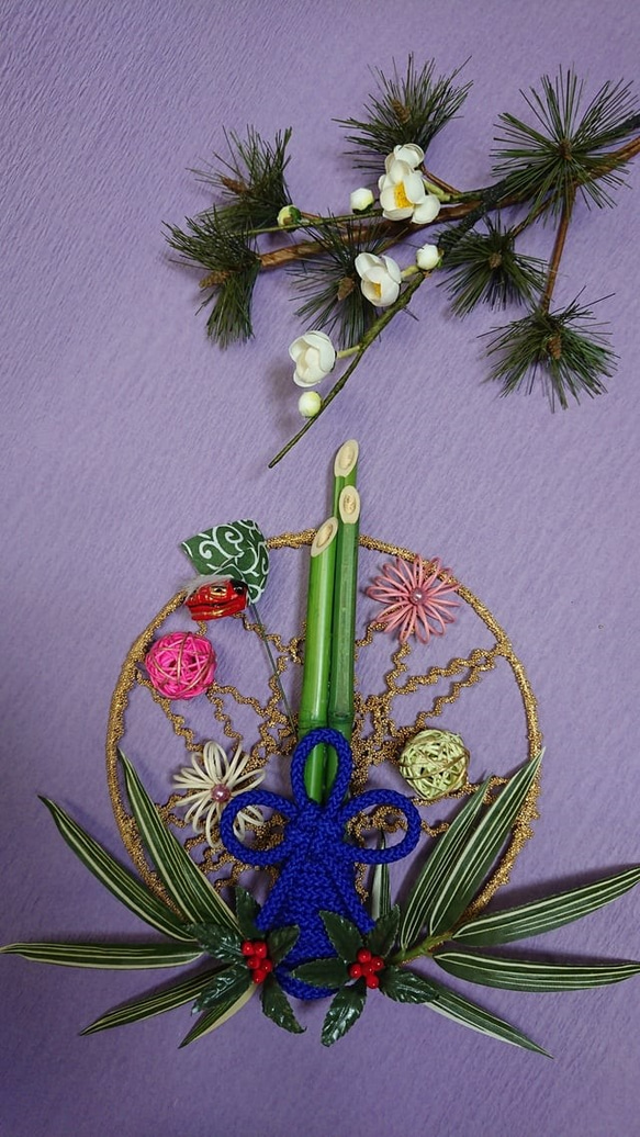お正月飾り　金の輪（竹） 2枚目の画像