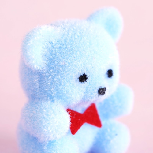 1個)フロッキー くまちゃん＊水色 リボン付き その他素材 bonbon 通販