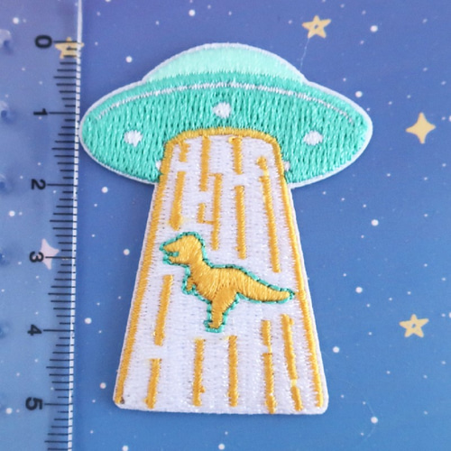 ☆UFO アップリケ☆キャトルミューティレーション ワッペン 