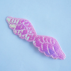 (40枚)  6cm 羽のモチーフ　ピンク 3枚目の画像