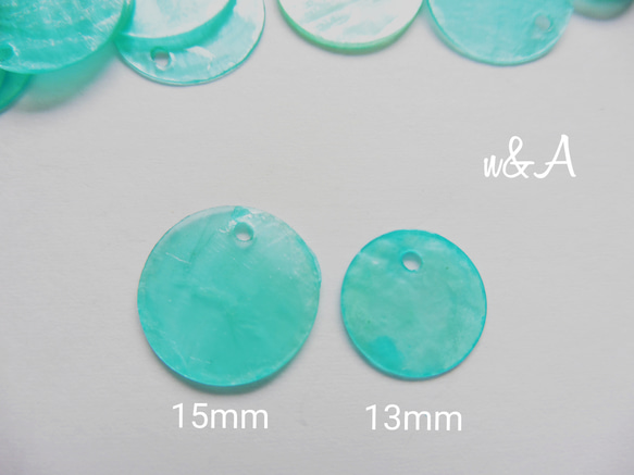 まるシェルパーツ♡15mm*水色5個set 3枚目の画像