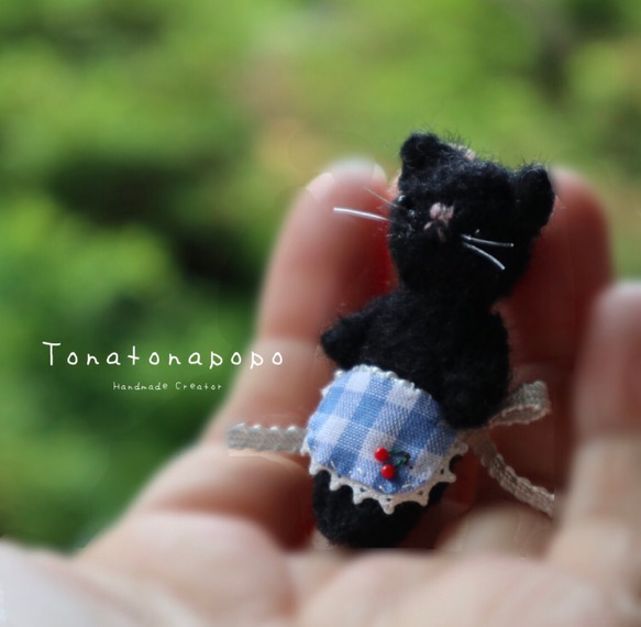 【受注製作】ミニマム黒ねこちゃん 5.5㎝ テディベア 2枚目の画像