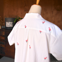 開襟ワンピース 刺繍 フラミンゴ 7枚目の画像