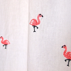 開襟ワンピース 刺繍 フラミンゴ 10枚目の画像
