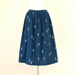 刺繍スカート グース ブルー 1枚目の画像