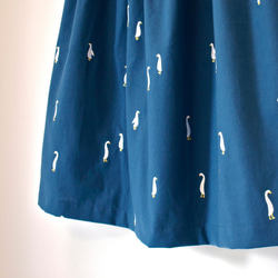 刺繍スカート グース ブルー 5枚目の画像