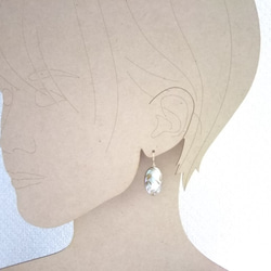 蒔絵オスメニアパールピアス / 葉っぱのリース / maki-e pearl earrings/leaf wreath 7枚目の画像