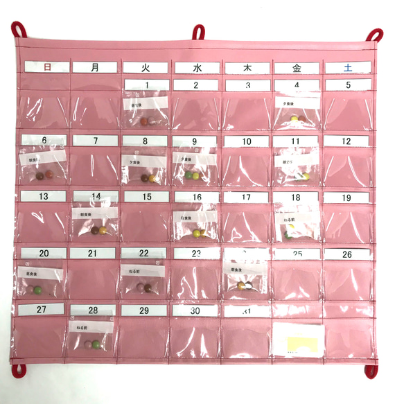 一目でわかる お薬投薬カレンダー 1ヶ月用 知育カード 学習教材 雑貨