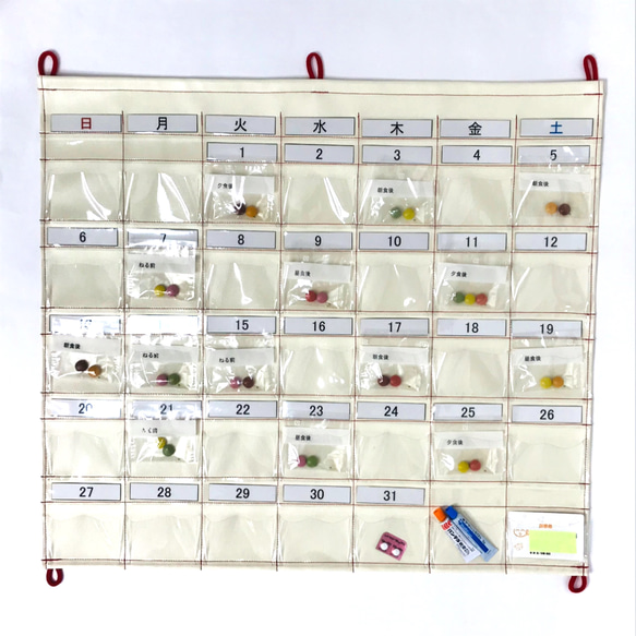 一目でわかる お薬投薬カレンダー 1ヶ月用 知育カード 学習教材
