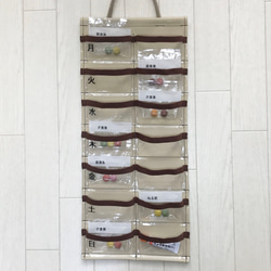 一目でわかる透明ポケット♪投薬お薬カレンダー 1週間1日2回用