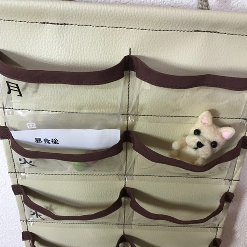 一目でわかる透明ポケット♪投薬お薬カレンダー 1週間1日2回用