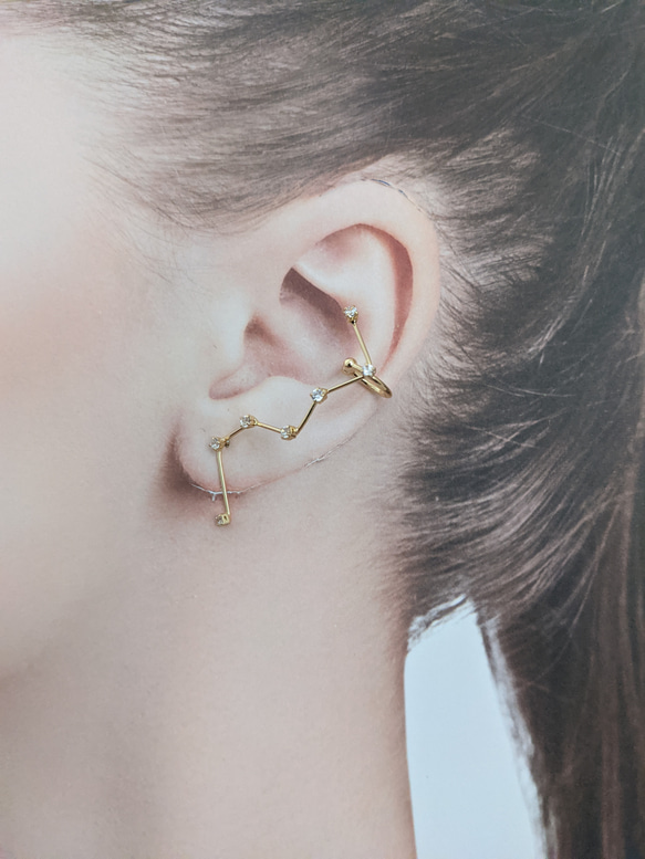 【最終価格】カフェオリ 北斗七星 モチーフ K10 ピアス 右耳用10金 日本製 最終価格】カフェオリ 北斗七星 モチーフ K10 ピアス 右耳用10金